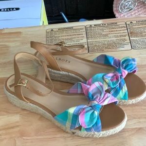 Talbots Madras Plaid Espadrilles Sandals Size 7.5